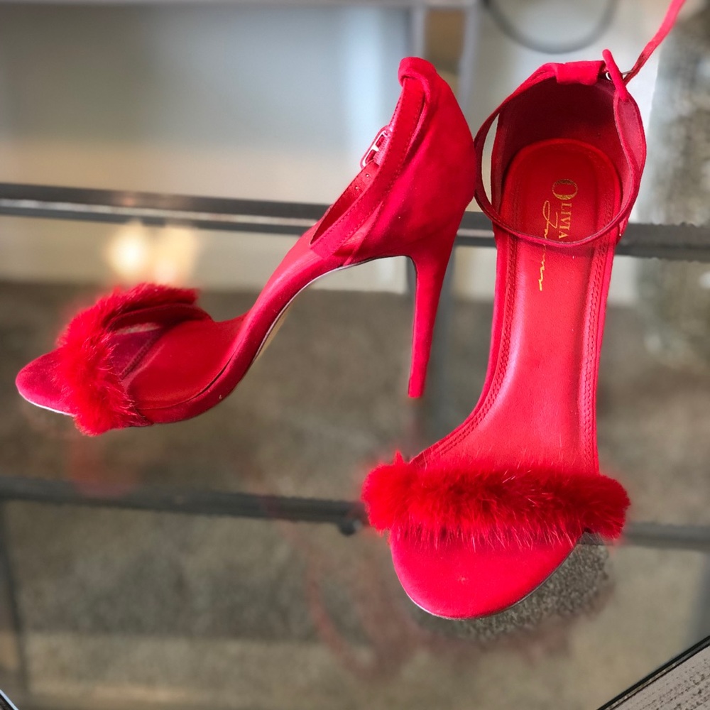 Red Feather Heels